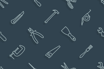 Sticker - Seamless pattern on the theme of tools and repairs.