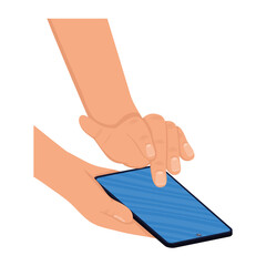 hands using smartphone device
