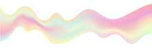 3d Abstract Holographic Liquid Vector Background. Hologram Gradient Fluid, Pastel Wave Shape. Iridescent Dynamic Flow Illustration Banner, Pearl Stream, Horizontal Pearlescent Pattern, Soft Effect