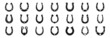 Horseshoe icon set. Luck symbol
