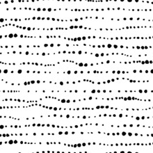 Black Points Vector Seamless Pattern. Hand Drawn Small Dots Texture Background. Small Circles In A Row. Stylish Doodle Polka Dot. Random Scattered Blots, Abstract Black And White Background. 
