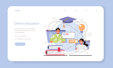 Education ecosystem web banner or landing page. Multidisciplinary