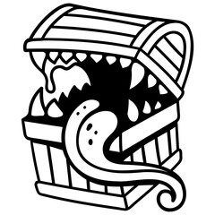 Wall Mural - monster treasure box icon