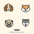 © restu - Set of dog icon in pixel style vector illustration