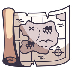 Wall Mural - treasure map icon