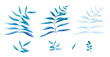 Watercolor leaves. Blue nuance leaf illustration. Natural elements for floral seamless composition, wallpaper, textiles.