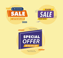 Sticker - three sale letterings