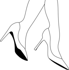 Wall Mural - Girl's Legs In High Heels Silhouettes Girl's Legs In High Heels SVG EPS PNG