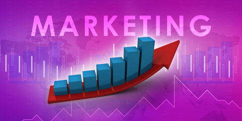 3d rendering Stock market online business concept. business Graph 