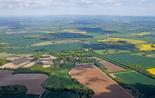 Aerial View Of Farmland In Oxfordshire, UK
