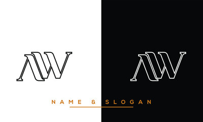 WA,  AW,  W,  A    Abstract  Letters  Logo  Monogram