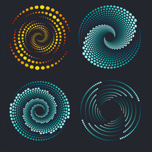Spiral Dotted Circle Form. Geometric Art.