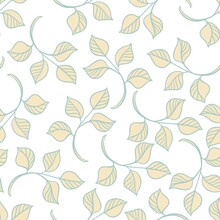 Decorative Background Of Seamless Pattern With Simple Yellow Illustrations On A Plant Theme