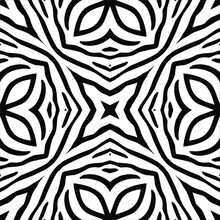 Black-White Stripes Lines Motifs Pattern Inspired By Zebra. Decoration For Interior, Exterior, Carpet, Textile, Garment, Cloth, Silk, Tile, Plastic, Paper, Wrapping, Wallpaper, Pillow, Background, Ect