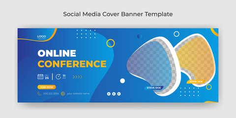 Wall Mural - online conference digital marketing agency social media cover facebook cover web banner template