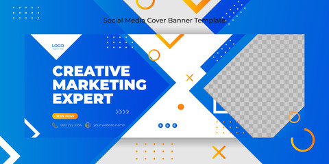 Wall Mural - creative digital marketing agency expert social media cover facebook cover web banner template