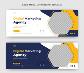 Wall Mural - digital marketing agency social media cover facebook cover web banner template
