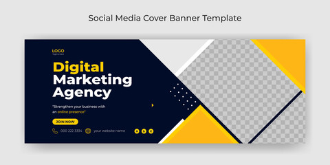 Wall Mural - digital marketing agency social media cover facebook cover web banner template