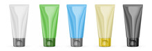 Set Of Colorful Blank Plastic Tubes For Cosmetic Products