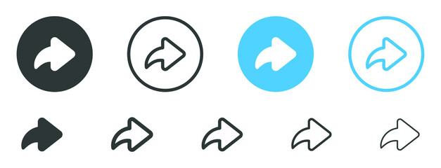 Fototapete - share arrow icon reply send forward icons button