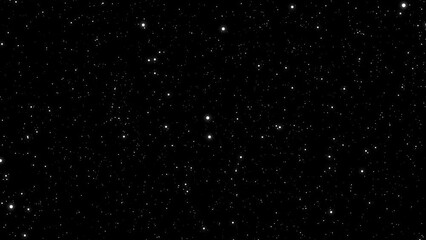 twinkling star particles animation on starry night background. motion. sparkling slowly flying stars