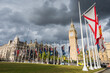 Commonwealth flags in front of Big Ben