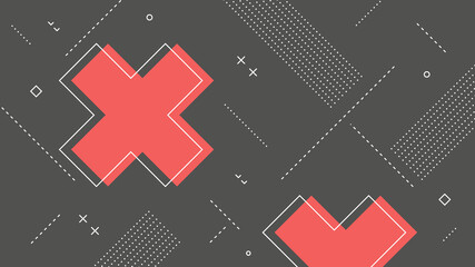 Wall Mural - modern abstract background with retro memphis elements and pastel red gray color