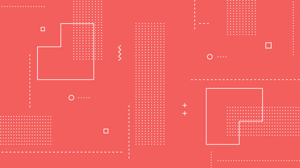 Wall Mural - modern abstract background with retro memphis elements and pastel red pink color
