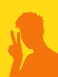 © mansum008 - orange and yellow color of man shape background