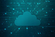 © Greentech - 2d illustration of Cloud computing, Digital Cloud computing Concept background. Cyber technology, internet data storage, database and data server concept