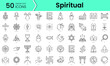 Set of spiritual icons. Line art style icons bundle. vector illustration