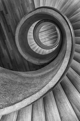 Poster - Interior of modern spiral staircase. Contemporary architecture abstract background