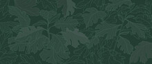 Luxury Green Background Vector With Leaf Branch Plant Design For Home Decorate 