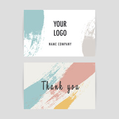 Wall Mural - abstract modern watercolor brush. minimal business card.