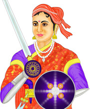 Lakshmibai, The Rani Of Jhansi, Was An Indian Queen, The Maharani Consort Of The Maratha Princely State Of Jhansi From 1843 To 1853 As The Wife Of Maharaja Gangadhar Rao. 