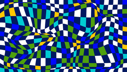 Sticker - Checkered background with distorted squares