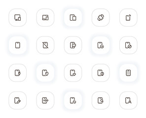 Fototapete - Mobile devices line icons set. Smartphone, phone, computer, network, laptop, application, display. Vector outline pictograms for web and ui, ux mobile app design. Editable Stroke. 24x24 Pixel Perfect.