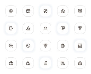 Poster - Pets and animals line icons set. Paw, bone, booth, cat, poop, food, collar, search, ball, medal. Vector outline pictograms for web and ui, ux mobile app design. Editable Stroke. 24x24 Pixel Perfect.