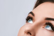 Closeup of beautiful female blue eyes