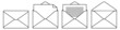 Mail web icon vector set. E-mail, letter, or document in a white envelope isolated on background.
