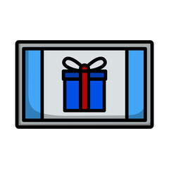 Poster - Laptop With Gift Box On Screen Icon