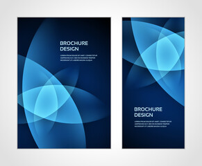 Wall Mural - abstract blue gradient digital dynamic flower petals multicolored purple brochure booklet cover set 