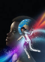 Astronaut In Space, Illustration