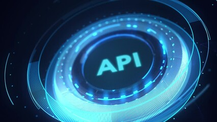 API - Application Programming Interface. Software development tool. Business, modern technology, internet and networking concept.