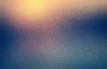 Bright Yellow Gloss Sheen On Dark Blue Metal Grid Textured Smooth Surface.  