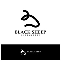 Wall Mural - Head Sheep logo design vector, Creative Sheep logo concepts template illustration.