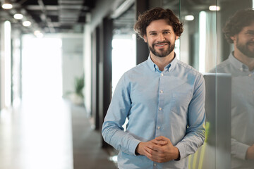 Sticker - Portrait of confident business man posing looking at camera