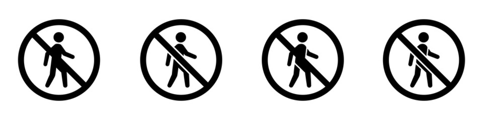 No entry signs icon. No pedestrian set icon, Vector illustration