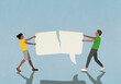 © fStop - Frustrated couple ripping communication bubble