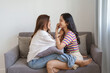 © Jirapong - lgbtq, lgbt concept, homosexuality, portrait of two Asian women posing happy together and showing love for each other while being together